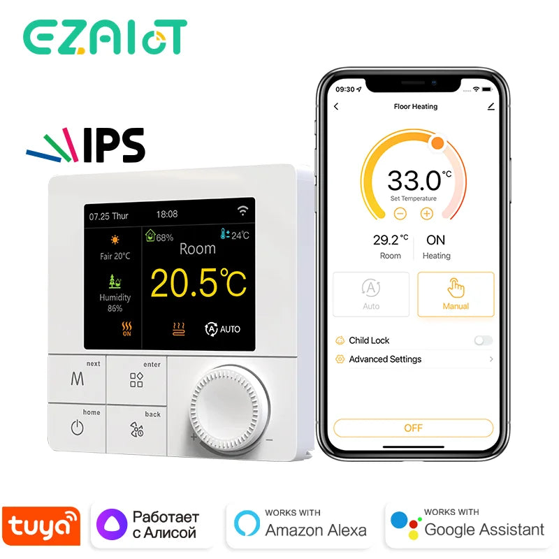 Tuya WIFI Thermostat Electric/Water/Gas Boiler Floor Heating Control Temperature Remote Controller Smart Life Google Home Alexa.