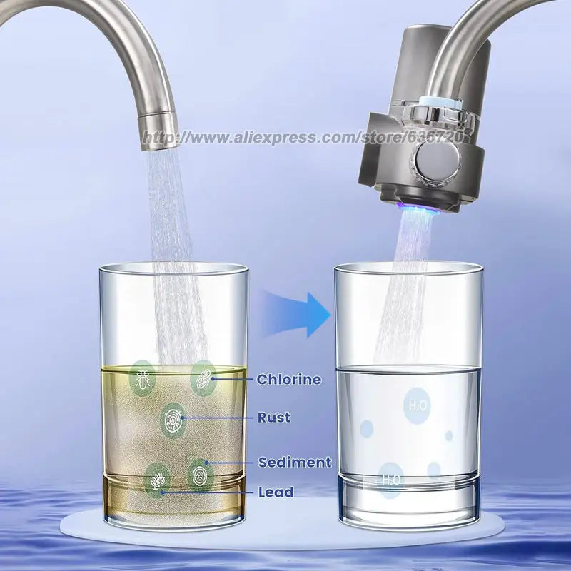 Faucet Mount Water Filter,with UV Light and LED Display Tap Water Purifier, Reduces Lead Chlorine Heavy Metals.