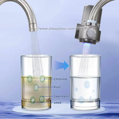 Faucet Mount Water Filter,with UV Light and LED Display Tap Water Purifier, Reduces Lead Chlorine Heavy Metals.
