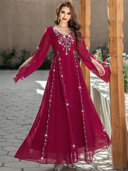 Ramadan Eid Red Abaya Damen Dubai Arab Islam Prayer Clothes Muslim African Dresses For Women Kebaya Kaftan Robe Musulmane Femme.