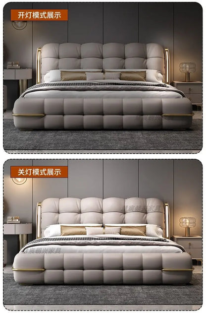 Kopfteil-Aufbewahrungsbetten, gepolstert, minimalistische Doppelbett-Schlafbetten, luxuriös, einzigartig, Muebles Para Dormitorio, Möbelzubehör