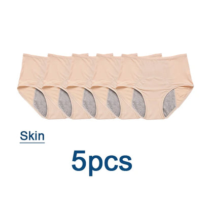 L-8XL Leak Proof Menstrual Panties 5PCS Women Period Underwear Sanitary Panties  Plus Size Physiological Waterproof Briefs