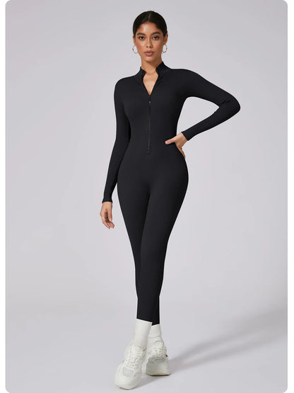 Women's Sporty Dry Fast Jumpsuit Yoga Suit Tight Dance Fitness One-Piece Clothing Set Comfortable Breathable Gymwear.