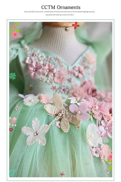 Luxuriöses und elegantes Schmetterlingsmädchen-Prinzessinnenkleid für 0–6 Jahre, formelle Jubiläumsfeier, flauschiges Kleid, Modellkunst, Aufführung