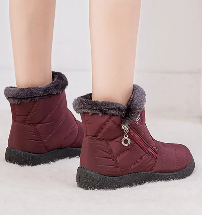 Women's Boots Women's Ankle Boots With Fur Winter Shoes Women Low Heels Winter Boots Snow Waterproof Botas Mujer Winter Footwear.