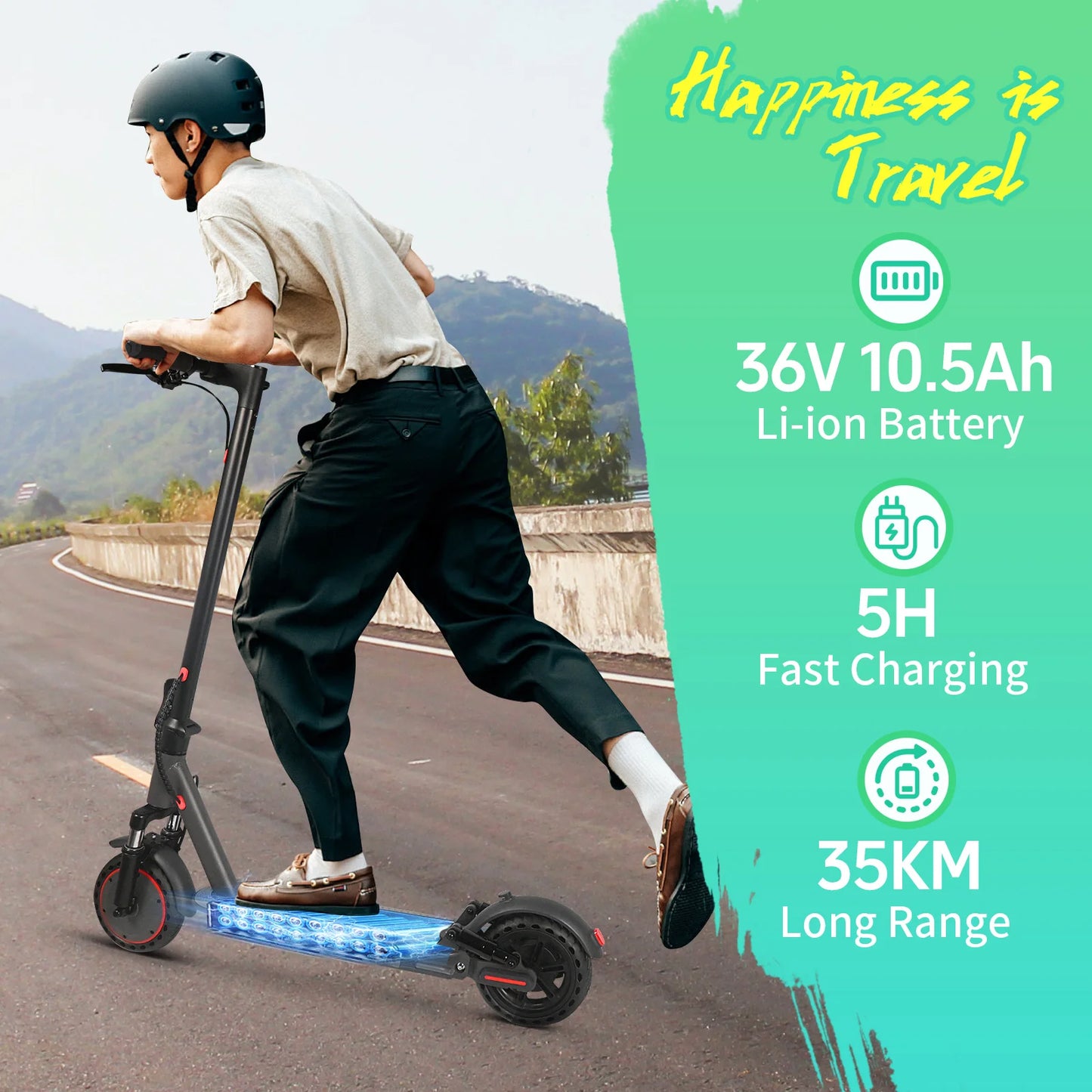 AOVOPRO AP07 Electric Scooter 600W Instantaneous Maximum Power 31KM/H 36V10.5Ah 35KM with Turn Signal Shock Absorption EScooter.