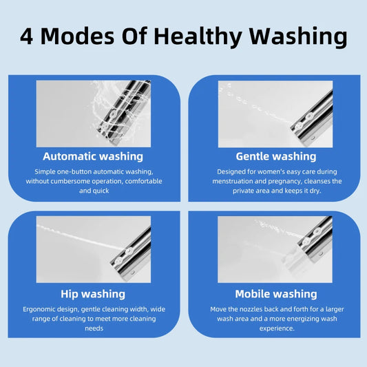 Intelligenter Bidet-Toilettensitz für Badezimmer, beheizter Sitz, langsames Schließen, warmer Trockner, hinten vorne, waschbar, warmes Wasser, Fernbedienung, Nachtlicht