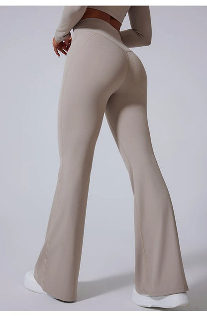 Cloud Hide Blue Sports Leggings Plus Size Long Yoga Pants Women Gym Fitness Running Flared Trousers High Waist Workout Tights.