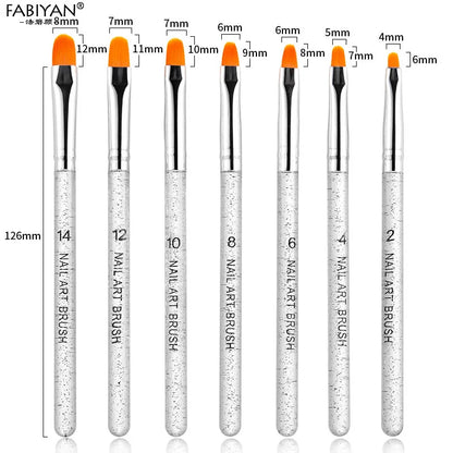 3/7Pcs Professional Manicure UV Gel Brush Pen Transparent Acrylic Nail Art Painting Drawing Brush Phototherapy Tools.