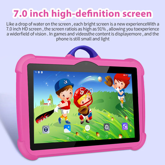 New Cartoon Pattern Kids Tablet 7 Inch Quad Core 4GB RAM 64GB ROM Android Learning Education Games Tablets Children's Gifts.