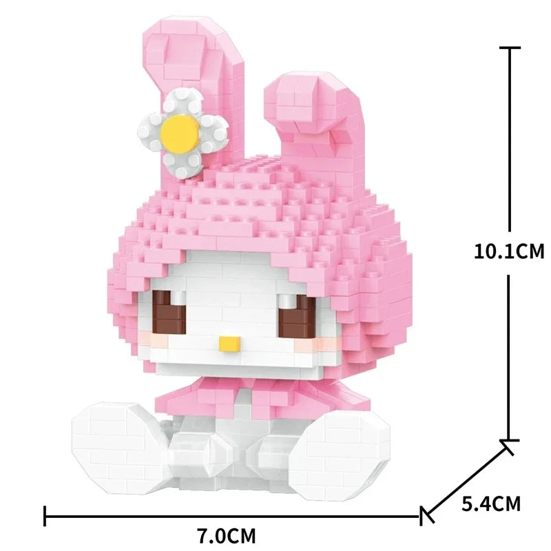KEEPPLEY Sanrio Anime Hello Kitty My Melody Cinnamoroll Pompompurin Kuromi Building Blocks Girl Kid Holiday Christmas Gift.