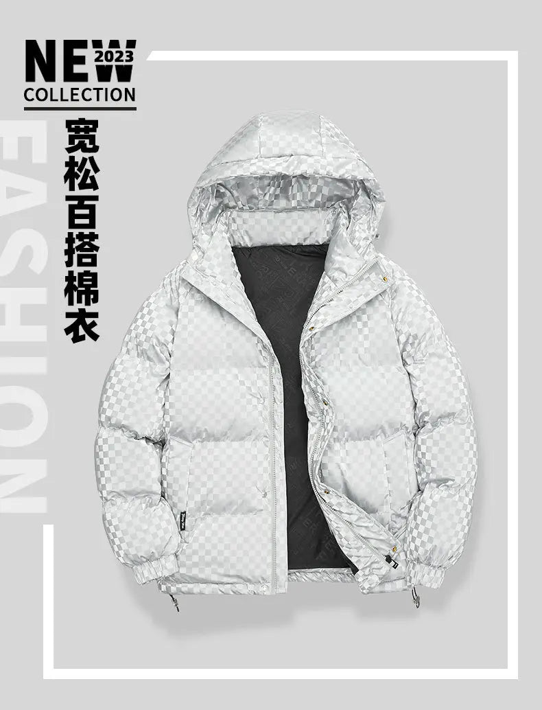 Supzoom New Arrival Casual Mens Winter Trendy Hooded Bread Couple Bright Face Starry Thickened Coat Cotton-padded Jackets.