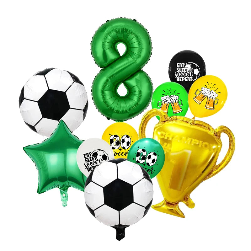 Fußball Geburtstag Dekoration Party Supplies Geschirr Luftballons Set Süßigkeiten Geschenkboxen Fußball Geburtstagsgeschenke Kinder Geburtstagsgeschenke