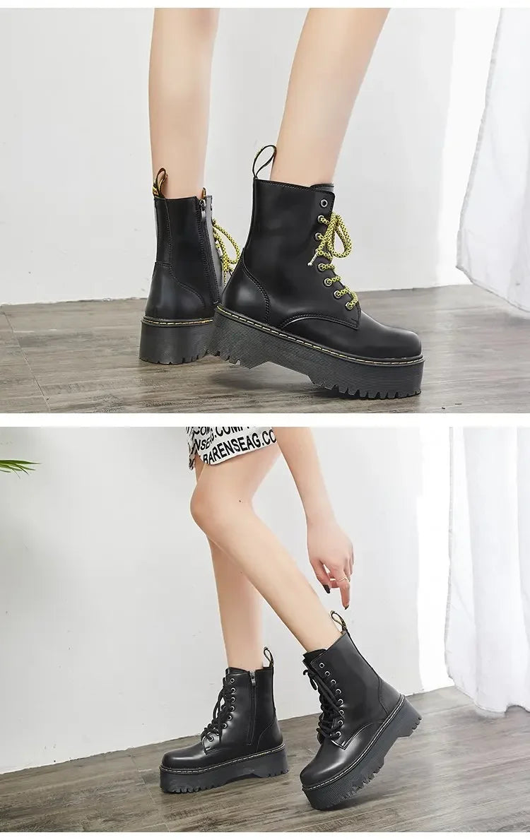 Autumn Winter Fashion Round Toe Lace-up Shoes Womens Boots Zip Ankle Boots For Women High Heels Basics Casual