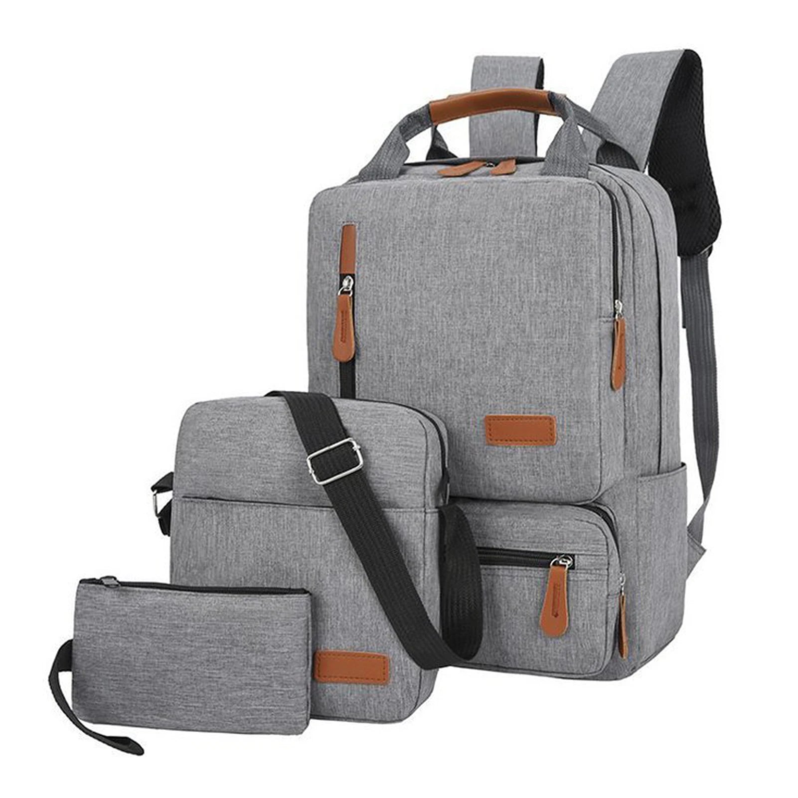 New casual men's shoulder bag set of three outdoor travel computer backpack men's shoulder bag.