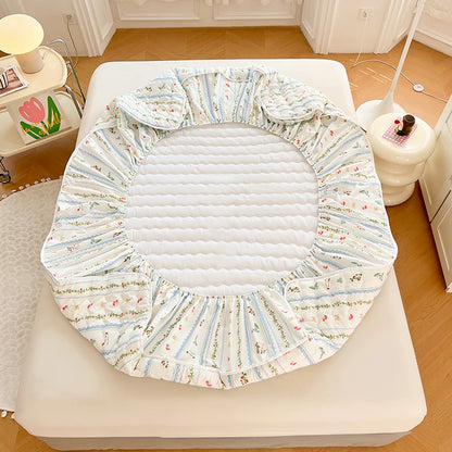 Quilted Mattress Cover For Kids Single/Double Size Rabbit Printing cubre colchón 200X220cm Anti-Mite 매트리스커버 Queen/King Size 매트리스