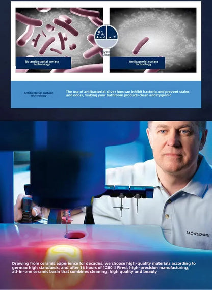 Einfache Installation, wandmontiertes Keramik-Badezimmerwaschbecken für kleine Räume