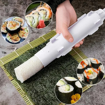 DIY Cylinder Sushi Making Machine Quick Sushi Bazooka Japanese Rolled Rice Meat Mold Rice Ball Mold  Kitchen Bento Accessories.