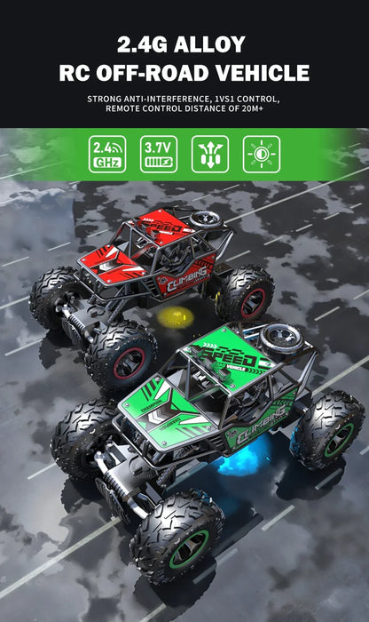 Remote Control Truck Car All Terrain Off Road Alloy RC Cars Buggy Drift Racing Toy Rechargeable Sturdy Gift for Kids Boys.