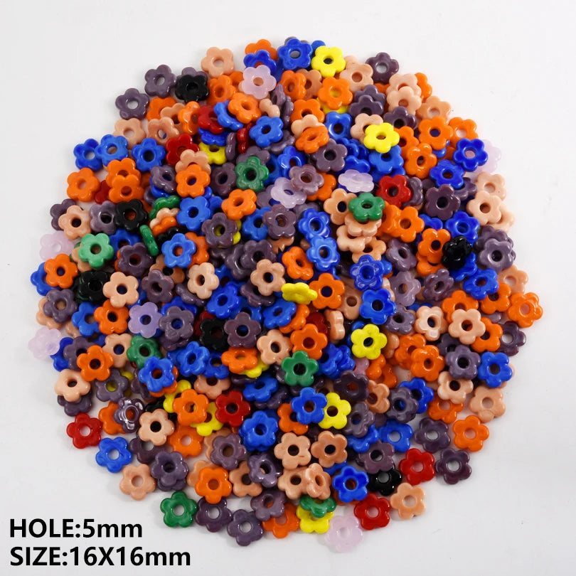 Colorful Flower Glass Drop Charms Earring Gold Color Circle Ear Buckle Hoops Stainless Steel Earrings Fashion Jewelry for Women.