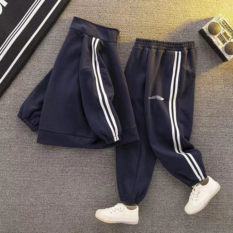 Boys Tracksuit Sets Teen Casual Pullover+Pants 2Pcs Spring Autumn Kids Sports Sweatshirts Suits Children Clothing 4-12 Years.