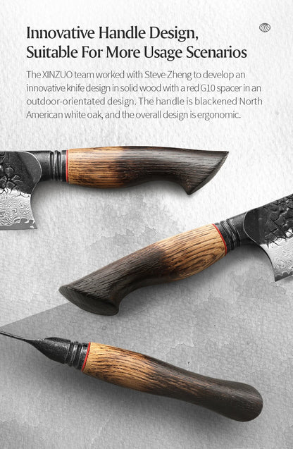 XINZUO 1-5PCS Damascus Steel Kitchen Knife 10Cr15CoMov Steel Core Chopping Vegetables And Fruits Household Kitchen Knife.