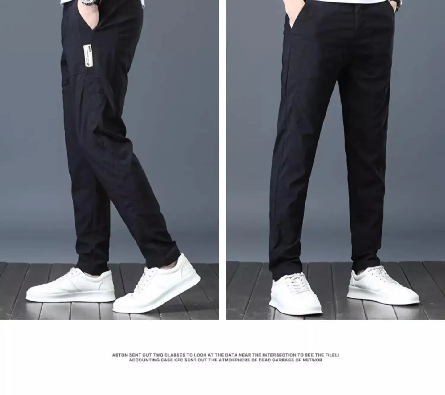 Men's Ice Silk Ultra-thin Casual Pants Korean-style Trendy Loose-fit Straight-leg Lightweight Quick-dry Long Trousers For Summer.
