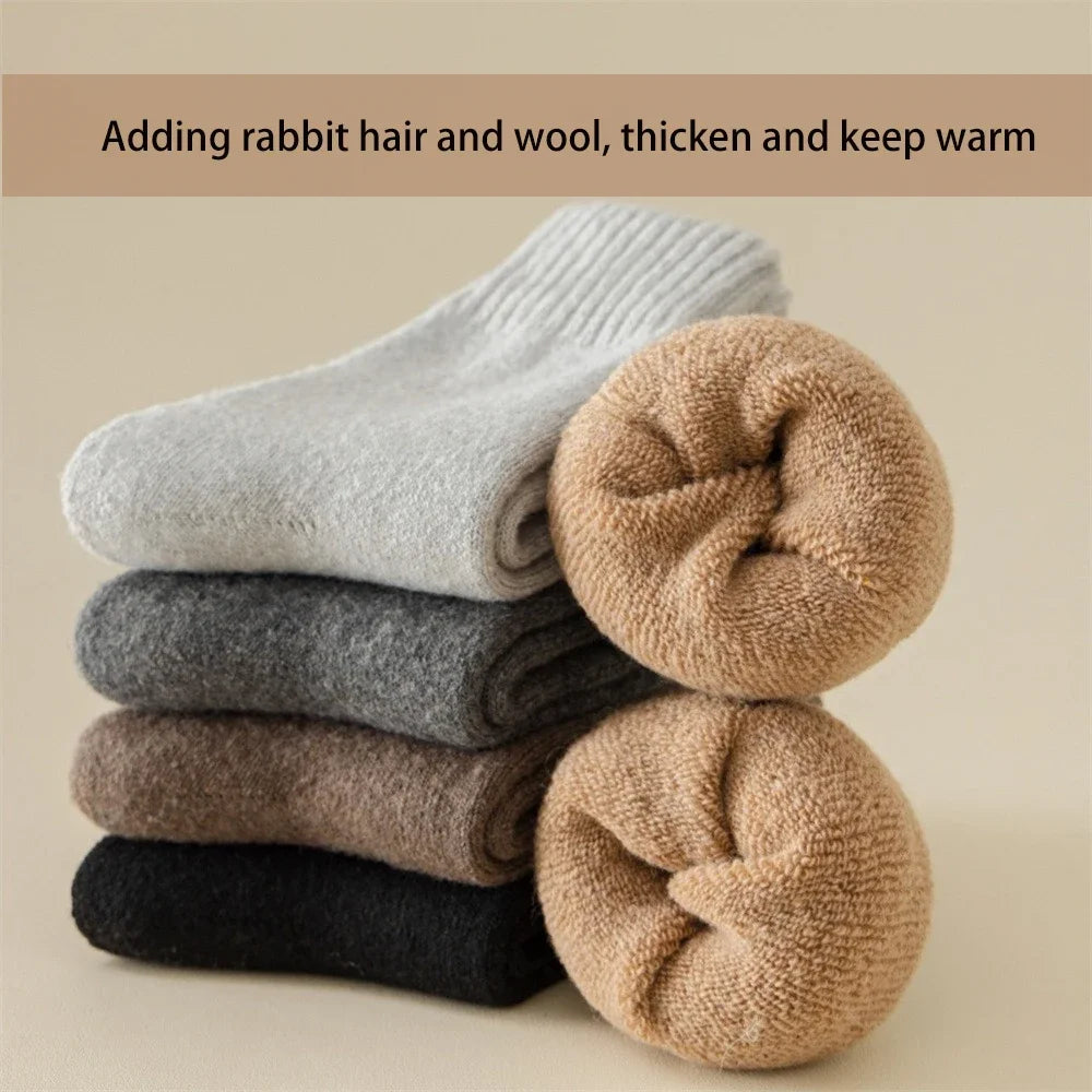 MuqiNush 5 Pairs  Socks Men Women Ankle Knee-High Sport Athletic Running Cycling Socks Winter Warm and Thick Fashion For Daily.