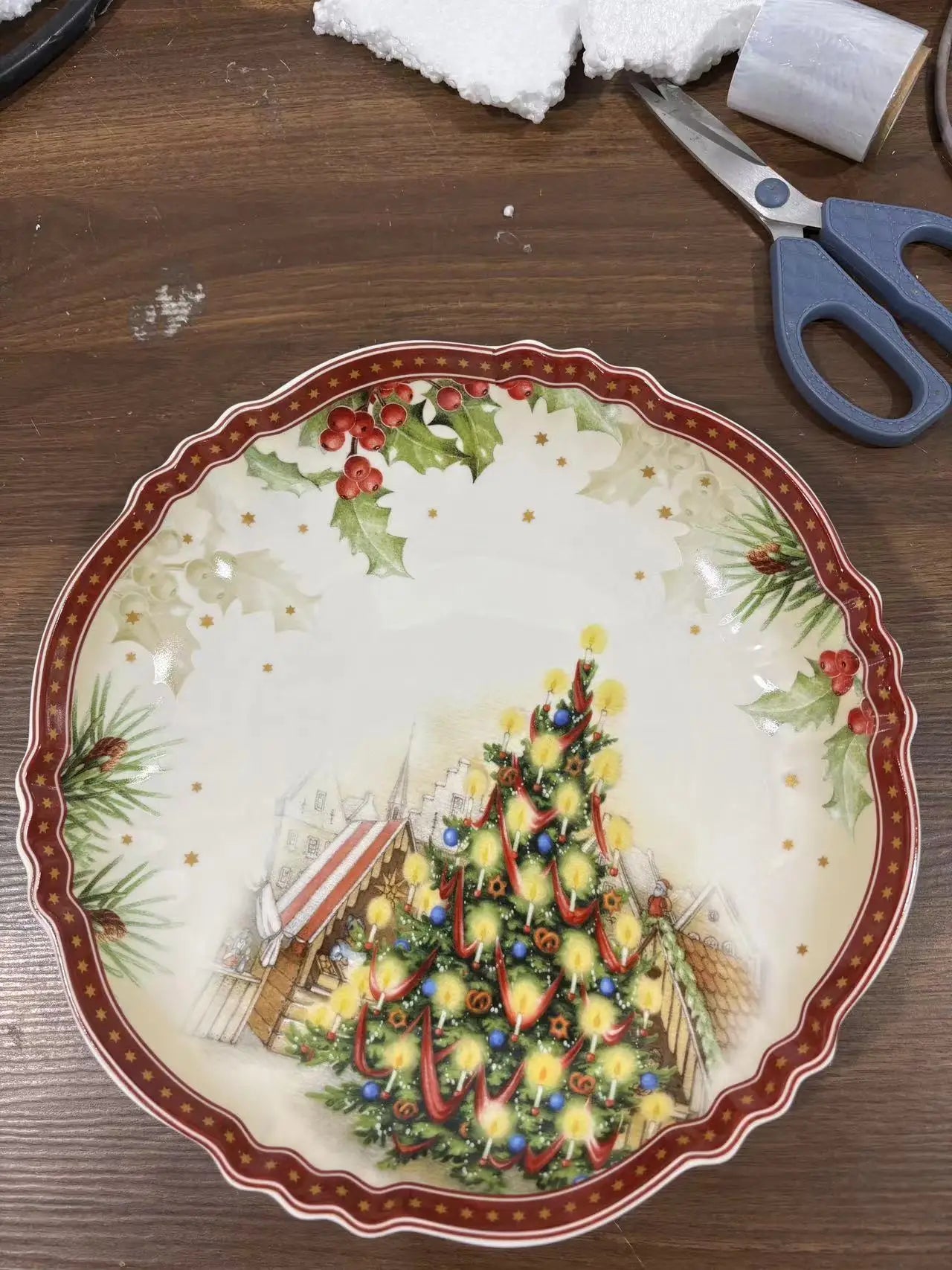 German V Bao Tableware Christmas Biscuits Plate Dish Rectangular Plate Mug Plate Salad Dish.