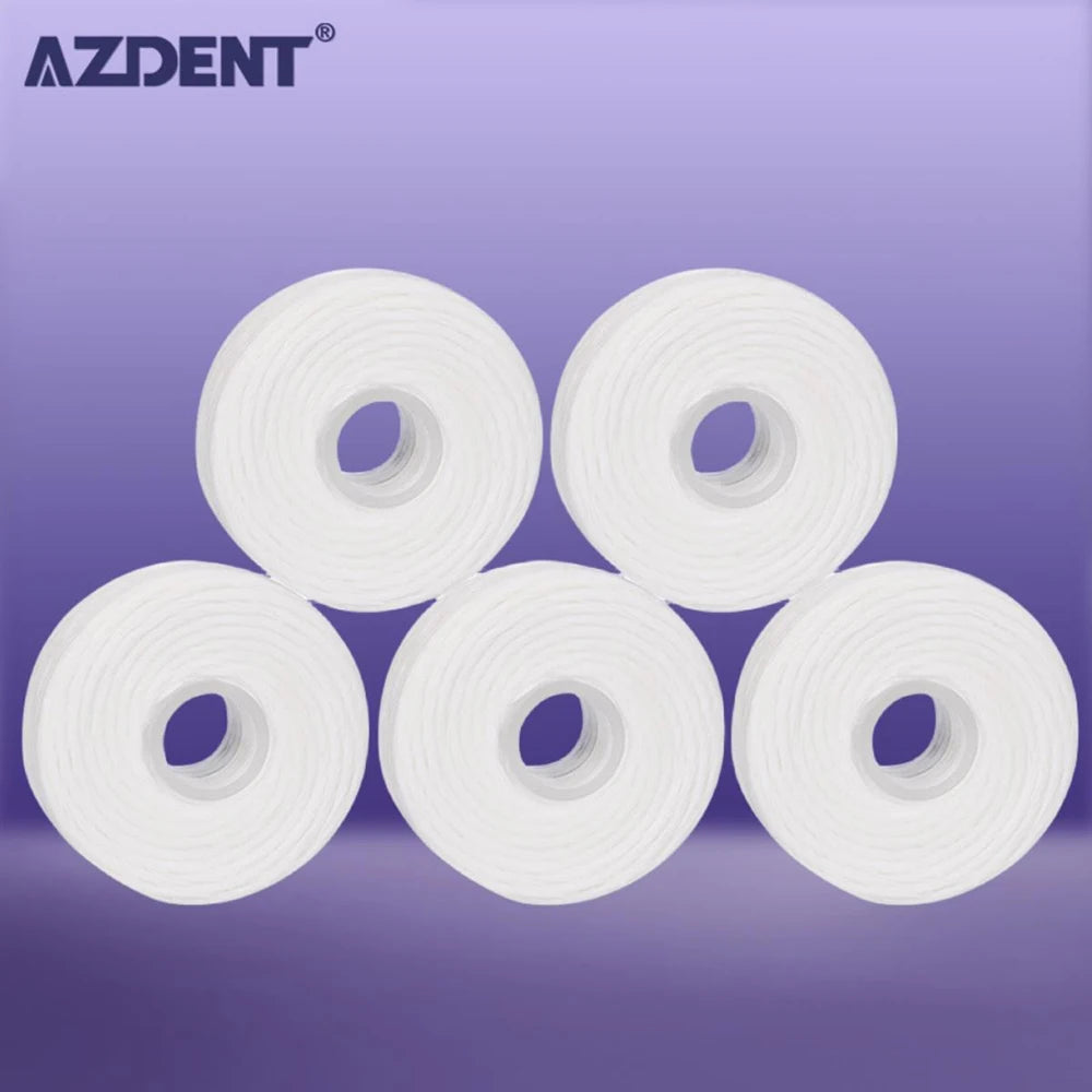 AZDENT 5 Rolls 50m Dental Flosser Oral Hygiene Teeth Cleaning Dental Floss Spool Wax Mint Toothpick Flosser Teeth Flosser.