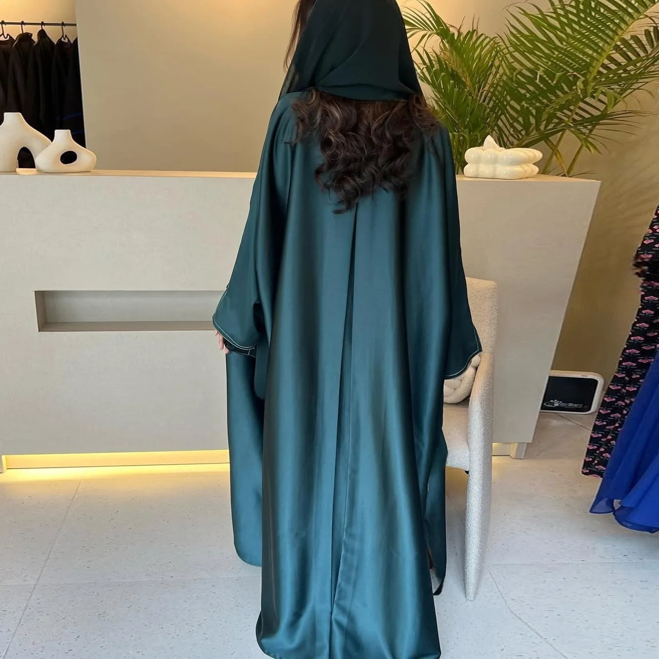 Ramadan Satin Open Kimono Abaya Dubai Luxury 2025 Muslim Kaftan Dress Abayas Women Islam Clothing Robe Femme Musulmane Kebaya.