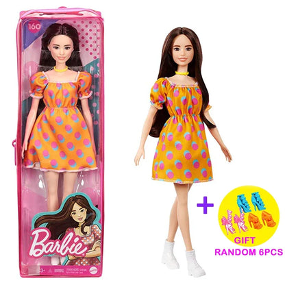 Original Mattel Barbie Fashionistas Doll Music Star Blonde Hair Bjd with Accessories Toys for Girls Collection Educational Props.