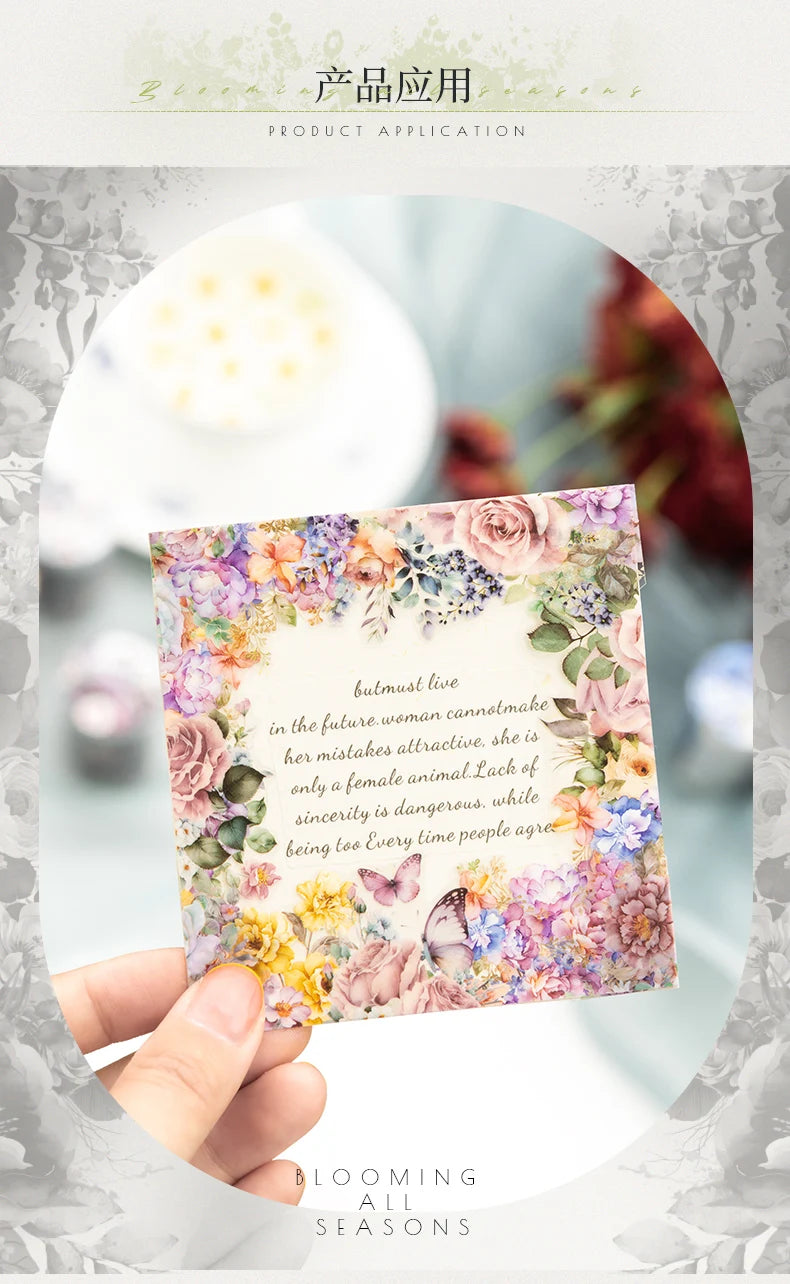 50mm*2m PET Natural Plant Flowers tape Sticker Decorative collage Adhesive Diy Scrapbooking hand made Masking tape.