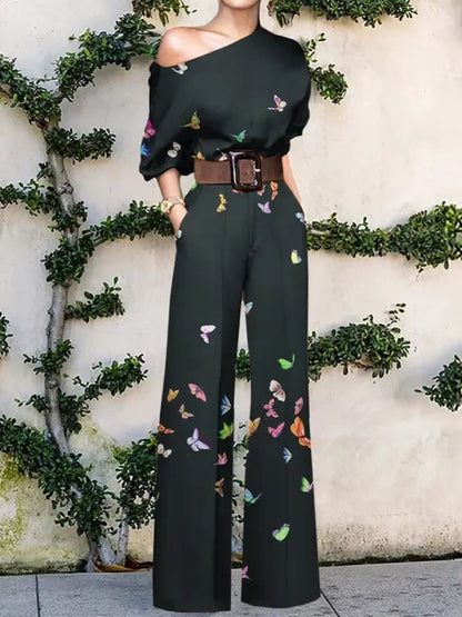 Women Jumpsuits New In Spring Autumn Female Chic Elegant Office Lady Wide Leg Pants Bodysuits Jump Suits for Women One Pieces