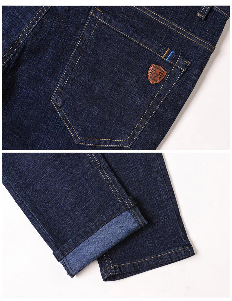 2024 Fashion Men Stretch Loose Straight Jeans Casual Elastic Slim Fit Denim Pants Male Brand Business Trousers Large size 38 40.