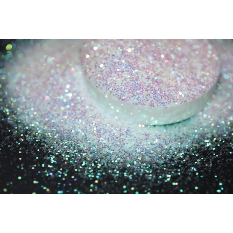 Ultra Fine Colorful Spark - Solvent Resistant White Iridescent Glitter -  - 015 Size, 0.5 mm.