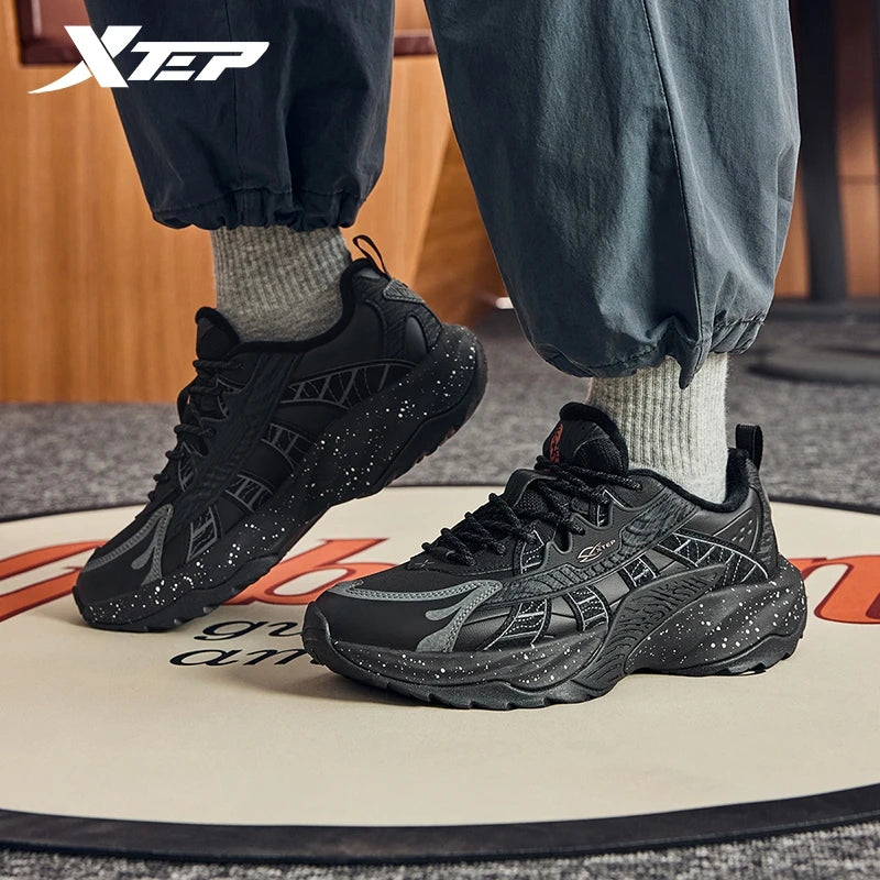 Xtep Flame 5.0 Men's Cotton Shoes 2024 Winter Comfortable Lightweight Heightening Rabbit Fur Warm Retro Casual Shoe 976419370048.