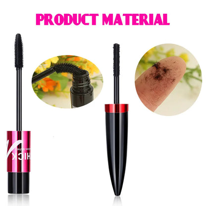 2 in 1 Waterproof Mascara 4d Silk Grafted Fiber Eyelash Lengthening Dense And Long Lasting No Halo Dye Long Beauty Makeup Set.