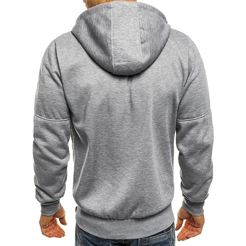 Men's Hoodies Long Sleeve Sweatshirt Zipper Design Hooded Sweatshirt for Men Clothing Sportswear Slim Fit Casual Jacket.