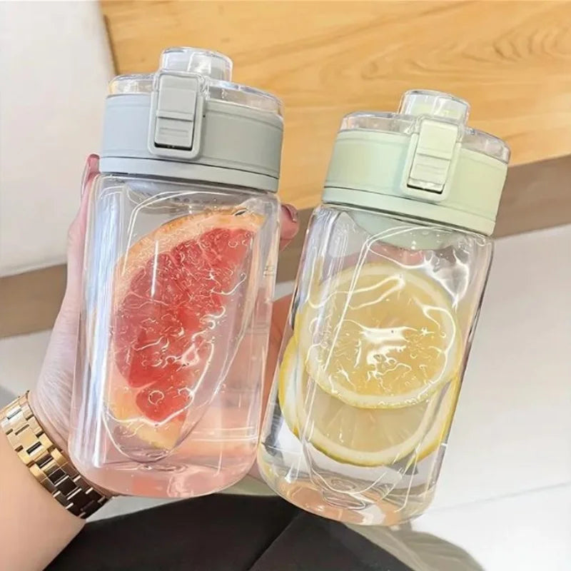 1pc Large Capacity Leakproof Sports Water Bottle, BPA-Free PC Material, Portable Gym Fitness Jug with Filter, Easy-Carry Double.
