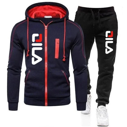 New autumn and winter sweatshirts, casual and fashionable sportswear sets, outdoor zippered sweatshirts + sweatpants, hooded cas.