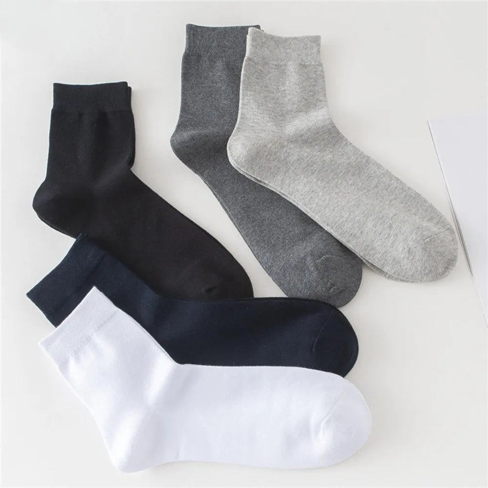 10 Pairs New Arrivals Men's Cotton Socks New Styles Black Business Men Socks Soft Breathable Autumn Spring for Male White.