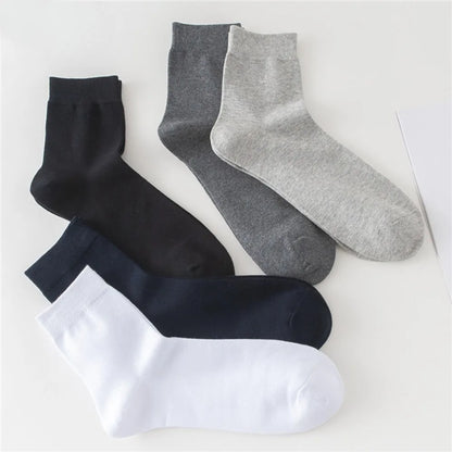 10 Pairs New Arrivals Men's Cotton Socks New Styles Black Business Men Socks Soft Breathable Autumn Spring for Male White.
