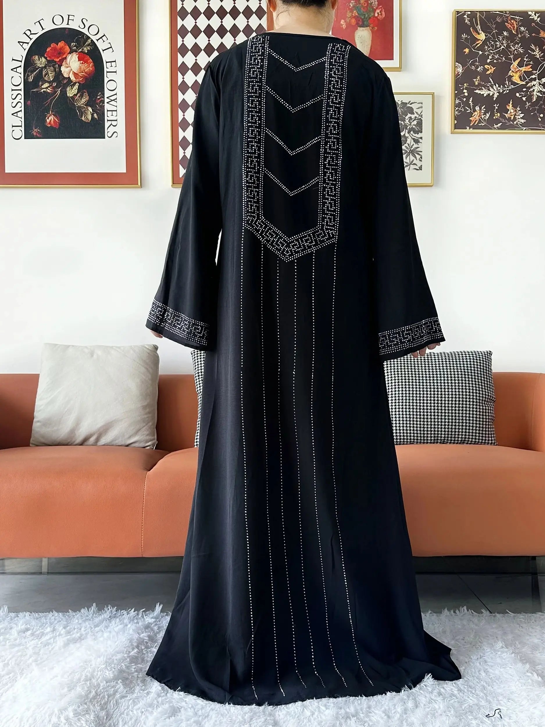 New Women Elegant Dress Chiffon Open Abaya with Zipper Muslim Women Dress Islamic Clothing Cardigan Abaya Women Muslim Dress.