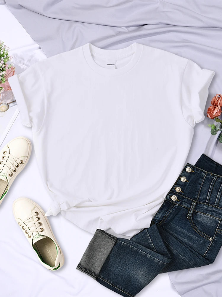 Solid Color Women T Shirts Comfortable Summer Tee Shirt All-Match Multicolor Streetwear Loose Hip Hop Short Sleeve For Female.