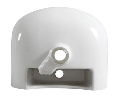 Badezimmerzubehör, Badezimmergefäß, Waschbecken, Waschbecken aus weißem Keramikporzellan über der Theke, Badezimmerwaschbecken, Kunstwaschbecken, Waschbecken