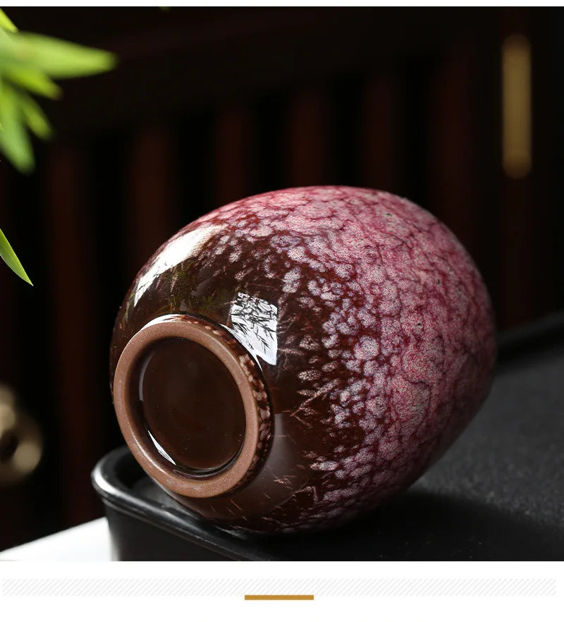 1pcs 250ml Chinese Style Kiln Changed Ceramic Coffee Cup Espresso Cups Pottery Cute Tea Cups Household Kung Fu Teacup Wholesale.