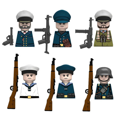 Military WWII Figure Building Blocks Accessories MP40 Rocket Launcher MG42 Officer Army Camouflage Soldier Pzf 98K Toy Gift N029