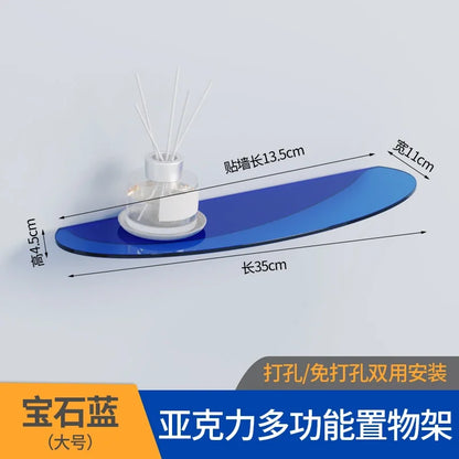 Bathroom Living Room Display Seamless Punch-free Fashion Decoration Color Acrylic Semi-circular Shelf Decoration Rack Storage