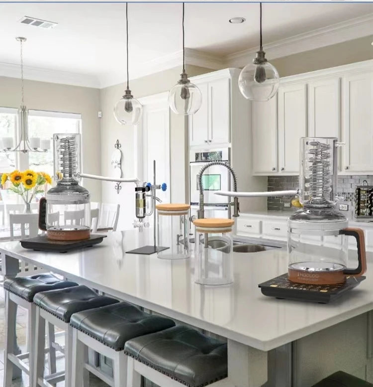 HOOLOO 2.4L Water Distiller Distillation Kit Home Fragrance Distillation Device Hydrosol & Essential Oil Distiller Equipment.